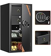 Amazon.co.jp: WASJOYE 指紋認証式 金庫 小型 指紋金庫 家庭用 店舗用